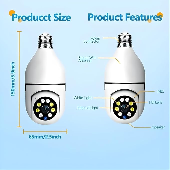 Smart 360° Light Bulb Security Camera
